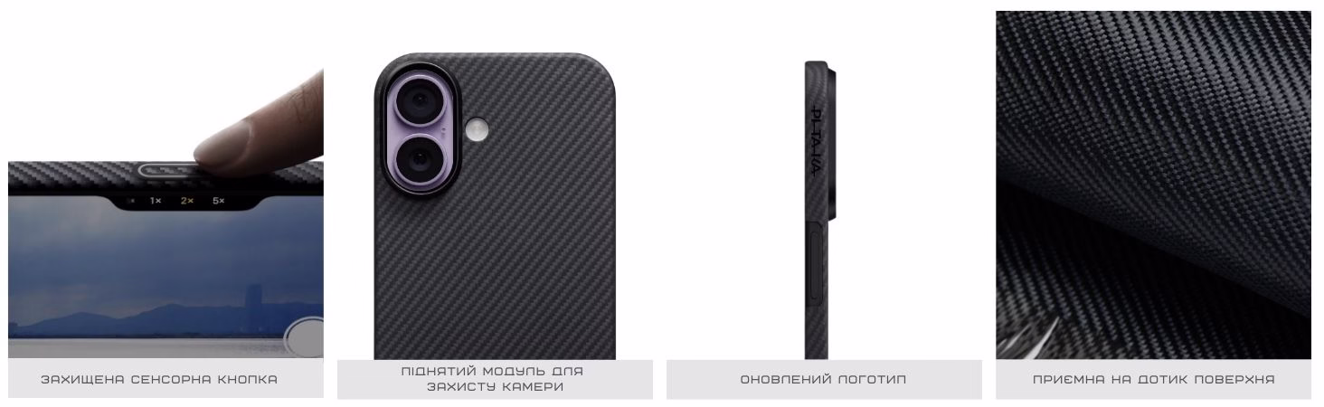 Чохол Pitaka Ultra-Slim Twill Black/Grey для iPhone 17 - 7